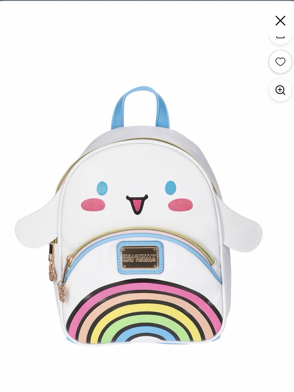Sanrio White Rainbow Kids Backpack with Blue Accents